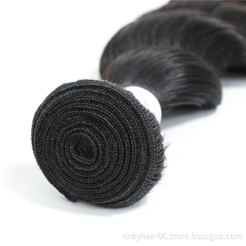 Papal Accept 8A Loose Deep Wave Bundles with Closure Peruvian Hair Remy 100% Human Hair Bundles with Fronta